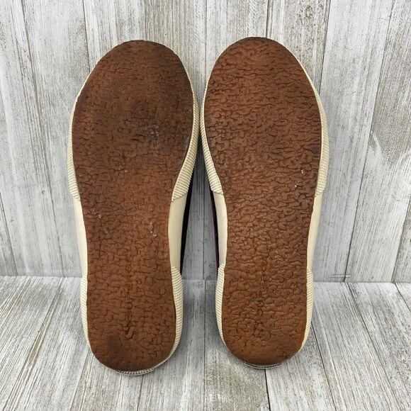 Superga Velvet Sneakers Women's 8.5 Mens 7 Lace Up Low Top Plum Burgundy Purple - Picture 7 of 12